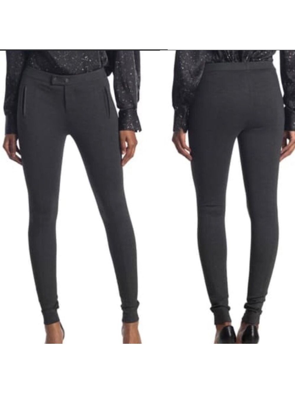 VINCE dark charcoal gray stretchy ski pants Sz 6 NWOT